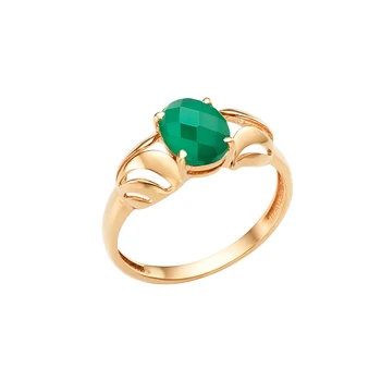 

Gold ring with Onyx sunlight sample 585