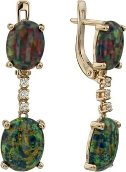 

Aloris earrings with cubic zirconia and Red Gold Opals