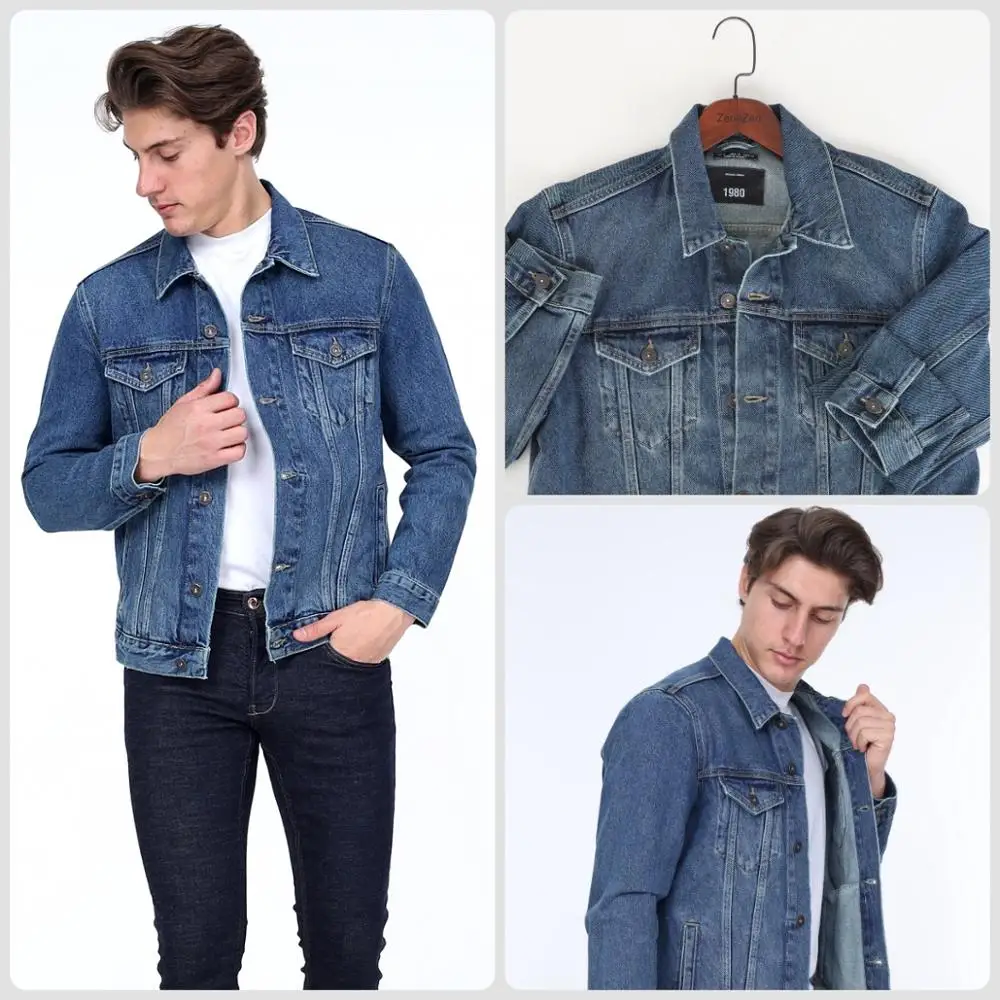 

3 DAYS FAST FREE SHIPPING HW 1980 JEANS MENS BLUE DENIM JACKET St. Valentine's Gift For Men Turkish Quality 2020 Style