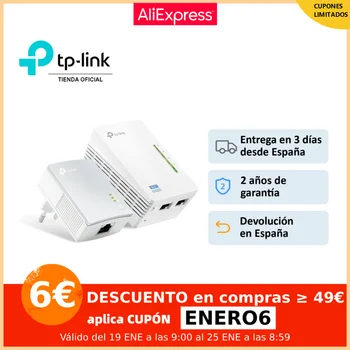 TP-LINK TL-WPA4220 KIT, Extensor Powerline WiFi AV500 a 300 Mbps, Cable Ethernet, 3 Puertos, PLC con WiFi, NUEVO