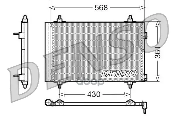 Радиатор Кондиционера Citroen C4 1.4-2.0 04-08 Denso арт. DCN07008
