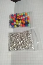 Lote de cuentas espaciadoras CCB de agujero grande para la fabricación de joyas, accesorios para manualidades, color dorado y plateado, diámetro de 4, 6, 8, 10 y 12mm, 30 a 100 unidades