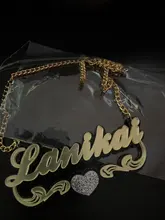 Collares personalizados con Nombre del bebé para niños y mujeres, placas con nombre personalizadas, acrílico, corte láser, joyería