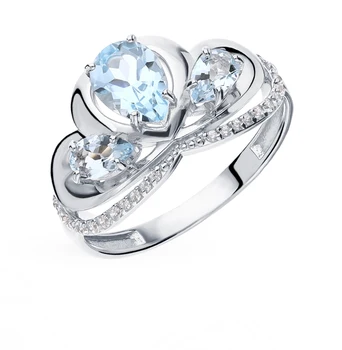 

Silver ring with Topaz and cubic zirconia sunlight sample 925