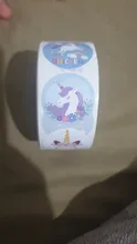 Pegatina con figura de unicornio de dibujos animados para niños, etiqueta de regalo de recompensa para niños, pegatina de 500 cm, 2,5 Uds. Por rollo