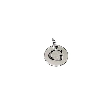 

Pendant 925 sterling silver m smooth 12mm. Disc letter G open handle [AA7757]
