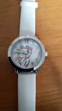 Reloj de pulsera de cuero y cuarzo para niños y niñas, Estilo de gato de moda, bonito, JA33