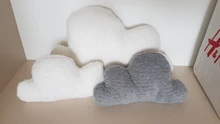Almohada en forma de nube blanca y gris, cojín de peluche relleno, ropa de cama, habitación de bebé, decoración del hogar, regalo de cumpleaños de niña