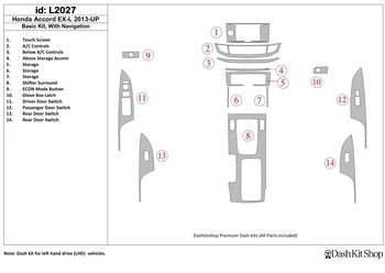 

Interior lining for Honda Accord 2013-UP. Set L2027.