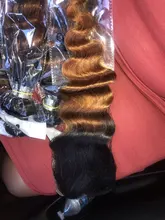 Human-Hair-Bundles Closure Spark Hair Brown Deep-Wave Color Loose Ombre Peruvian 