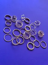 KISSWIFE-Juego de 8 anillos de color dorado para mujer, diseño redondo simple, hecho a mano, anillo geométrico, regalos de joyería para mujer