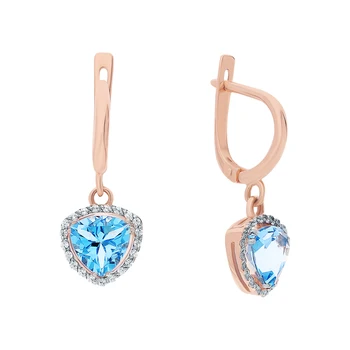 

Gold earrings with Topaz and cubic zirconia sunlight sample 585