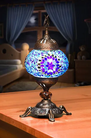 

Blue Color Turkish Handmade mosaic table lamps