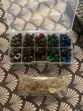 Ojos de seguridad de animales para juguetes, caja de accesorios de plástico de colores variados de 8mm, 10mm, 12mm, 100 Uds.