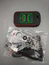Funda de cuero con 3 botones para llave de coche, Funda de cuero colorida para Chery Tiggo llegada, funda de llave a distancia inteligente, accesorios para Interior de coche