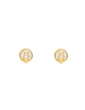 

Earrings girl round Bear with Pearl (9Kts)