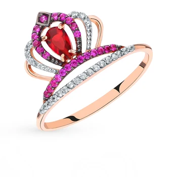 

Gold ring with rubies and cubic zirconia sunlight sample 585