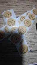 50 Uds. De pegatinas redondas de Kraft Natural hechas a mano, para scrapbooking, etiquetas adhesivas de sello de Gracias pegatina, papelería