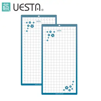 

2 Pieces Pcs UESTA Light Grip Adhesive 24 by 12 Inch Cutting Mat Vinyl Cutter Plotter Craft Sticky (Light Stickiness)