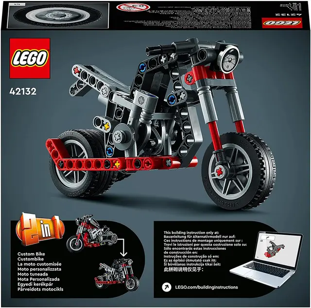 LEGO Technic Motorcycle to Adventure Bike Building Kit 42132, 2 in 1 Model  Motorcycle Toy, Birthday Gift for Kids, Boys and Girls