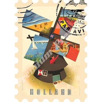 

Netherlands souvenir magnet vintage tourist poster
