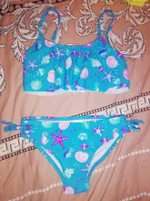 Bañador estampado para niñas de 2 a 16 años, conjunto de bikini para niños, con volantes, para la playa