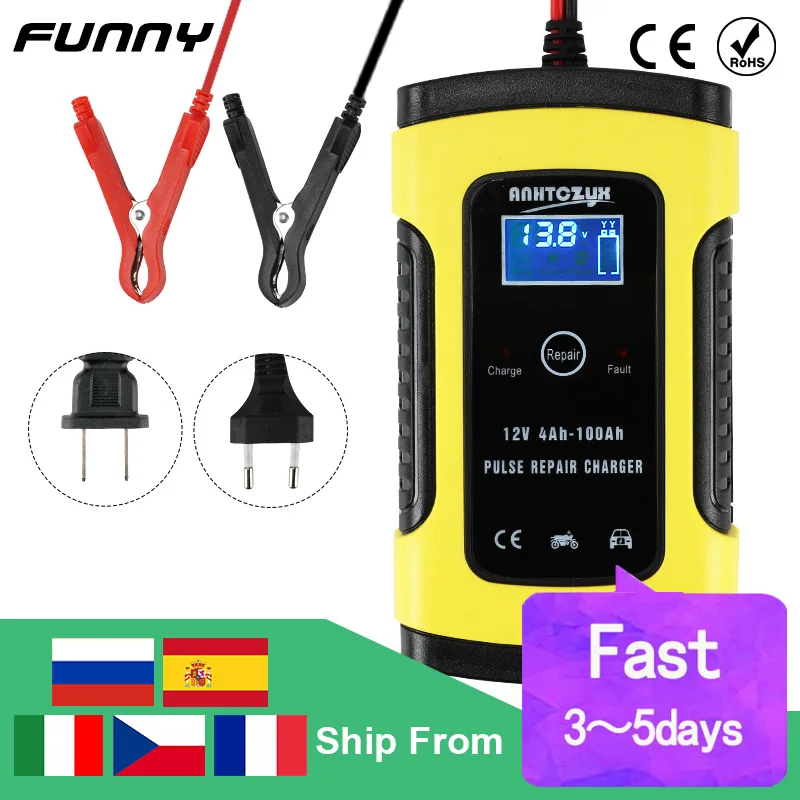 12v Car Battery Charger 6a Full Automatic Intelligent Fast Power Pulse