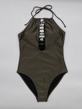 

Siamese Bikini Set Green Khaki Siamese Swimsuit Beachwear Swimwear