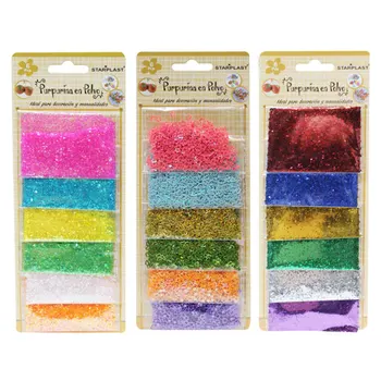 

Starplast Set 6 glitter powder Envelopes, finishing Bright, double shape, 6 Colores, ideal for your kids crafts, to decorate