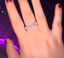 Anillo de compromiso de Plata de Ley 925 con diamante de imitación, anillo de compromiso de zirconia cúbica con piedras, tamaño 5,6,7,8,9,10,11,12