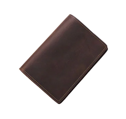 Обложка на паспорт из натуральной кожи Dioulaorentou OX018 - Цвет: Dark brown crazy
