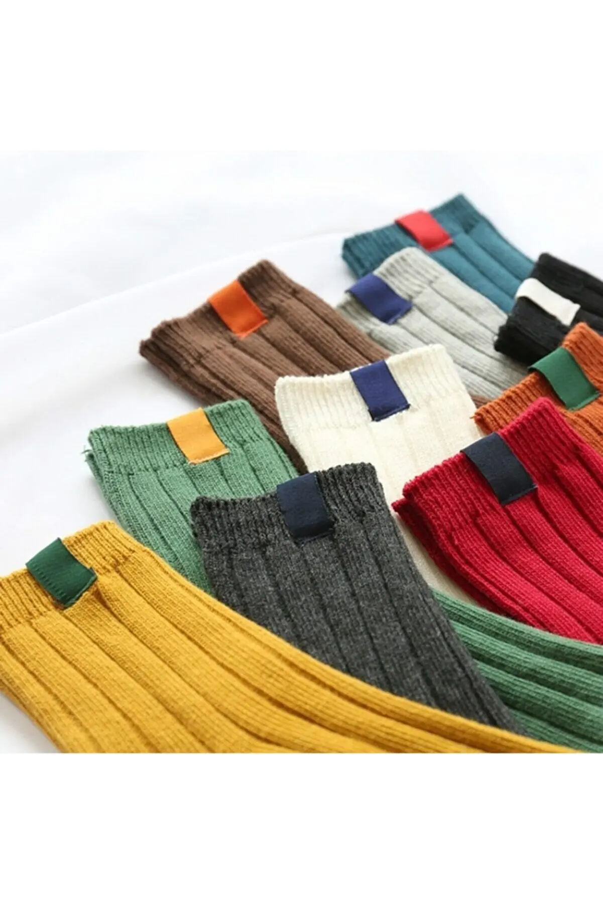 

5 Pairs Multicolor Unisex College Tennis Socks
