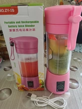 Mini exprimidor eléctrico portátil multifuncional, 6 cuchillas, recargable por USB, máquina de cocina de frutas para el hogar