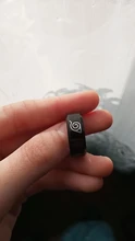 Konoha-Anillo de hoja con Logo de la villa Symbal, Sasuke Itachi Ninja, joyería de Anime de acero y titanio, color negro, venta al por mayor