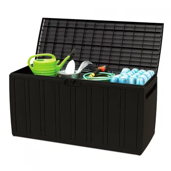 

Outdoor chest 270 litres black resin 117x45,5x57cm GH91