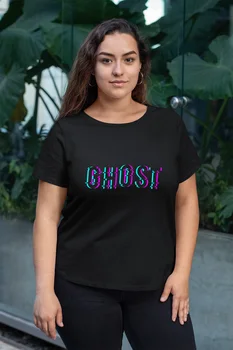 

Angemiel Wear Ghost Black Women Cotton Large Size T-Shirt