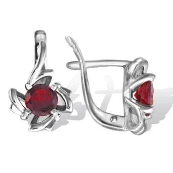 

Silver earrings with garnet and Topaz