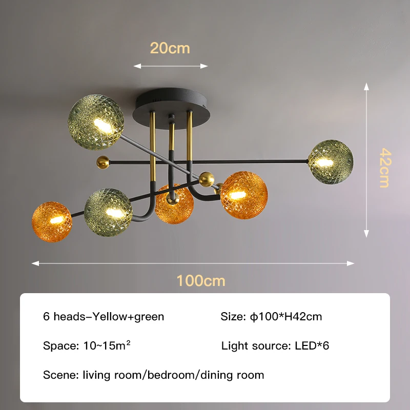 beaded chandelier 2022 Vintage Ceiling Lamp For Bedroom Living Room Children's Apartment Indoor Lighting Fixtures Modern Led Chandelier Glass Bulb bubble chandelier Chandeliers