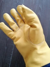 Guantes de cuero de vaca para conductores, protección de seguridad, para soldar, caza, 1008