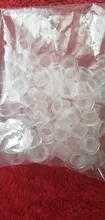Tazas de tinta desechables de plástico para tatuaje, pigmento de maquillaje permanente, soporte claro tapa de recipiente, accesorio de tatuaje, 100 unidades, S/M/L