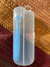 Cuchara de silicio para bebé, cuchara de alimentación térmica con detección de temperatura, seguridad, cubiertos para niños, cucharas de alimentación, 2 uds. + caja