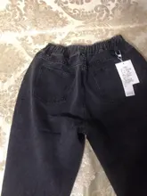 Pantalones vaqueros de estilo Boyfriend para mujer, pantalón de cintura alta, suavizante de talla grande, pantalones bombachos vaqueros de longitud completa, Retro Azul, gris, 4xl, 5xl