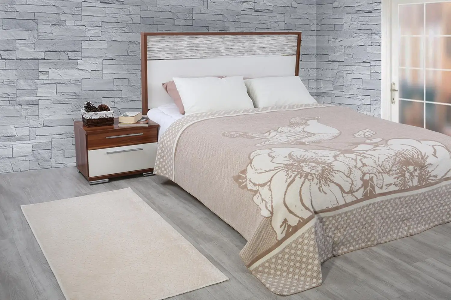 Antdecor двойное Хлопковое одеяло Birdy