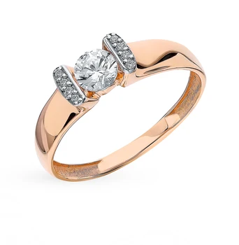 

Gold ring with cubic zirconia sunlight sample 585 test