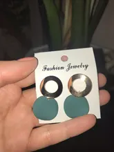 Statement-Earrings Jewelry Arcylic Geometric Dangle-Drop POXAM Korean Green Cute Women