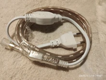 Tira de luces LED impermeable para exteriores, tira de luces LED SMD 2835, 1M, 2M, 5M, 10M, 20M, 25M, 220V, Flexible, color blanco cálido