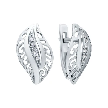 

Silver earrings with cubic zirconia sunlight sample 925
