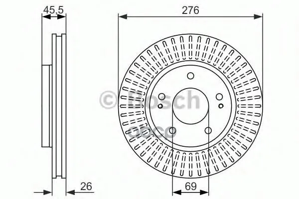 Тормозной Диск Передний 0986479604 Bosch арт. 0986479604