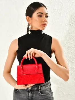 

Stylish Kroko Pattern Mini Hand Bag