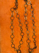 Cadenas de eslabones de latón hechas a mano, anillos redondos cerrados de 1 metro, 12MM + 8MM, accesorios Diy, venta al por mayor, 21498